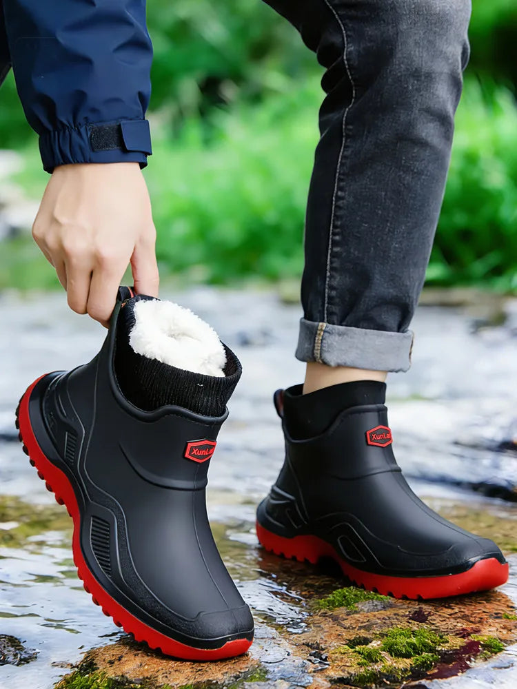 Men's Plush-Lined EVA Rain Boots