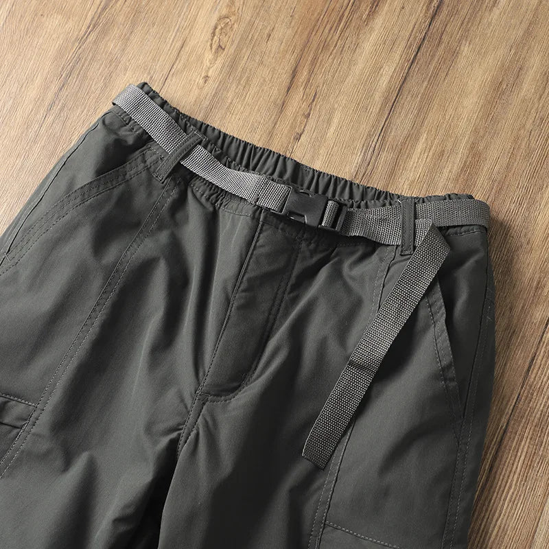Men's Fleece-Lined Waterproof Hiking Pants — Loose Windproof Outdoor Workwear