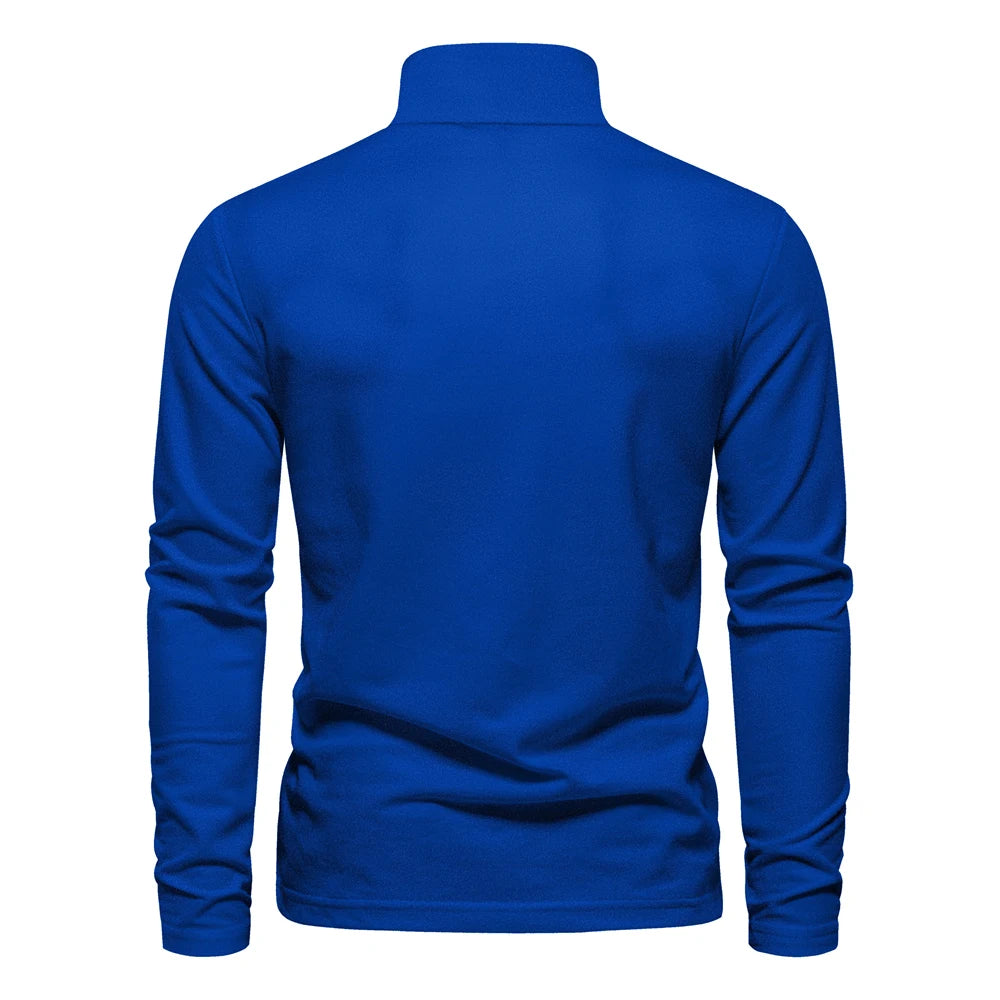 Men's Deer Embroidery Long Sleeve Polo Shirt — Luxury Detail Casual Polo