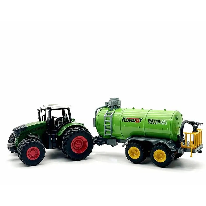 Large Scale Farm Tractor Toy Playset with Trailer & Accessories – DIY Farmer Transport Set