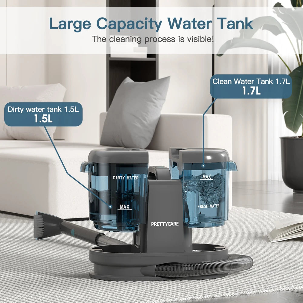 PrettyCare PC808 Cordless Carpet & Spot Vacuum Cleaner — 1.4m Hose, 30-Min Runtime, Wet Sprayer for Sofa & Car