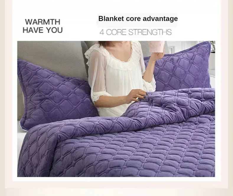 Flannel Geometric Bedspread – Super Soft Quilted Flat Sheet Blanket Cover, Twin to King
