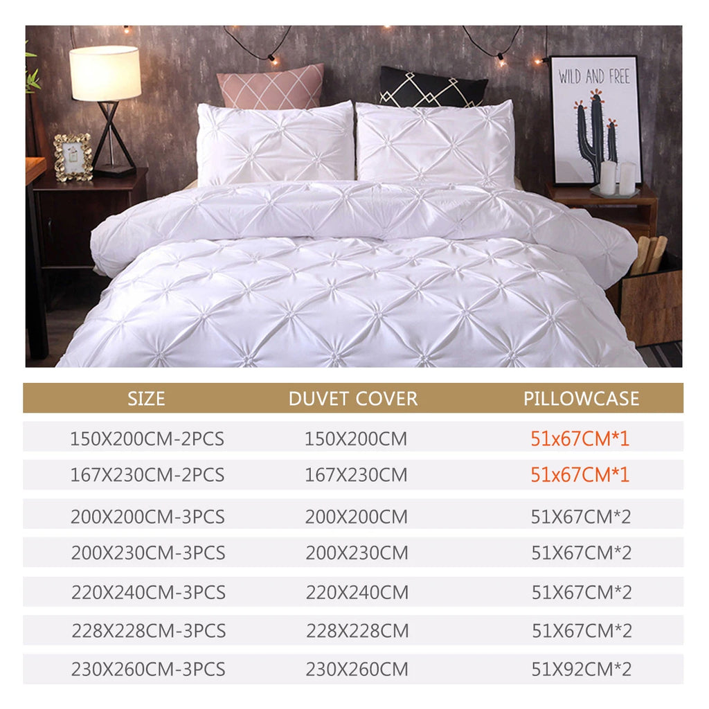 100% Egyptian Cotton Pinch Pleat Duvet Cover Set – 600TC with Zipper & Corner Ties, 8 Colors & 7 Sizes