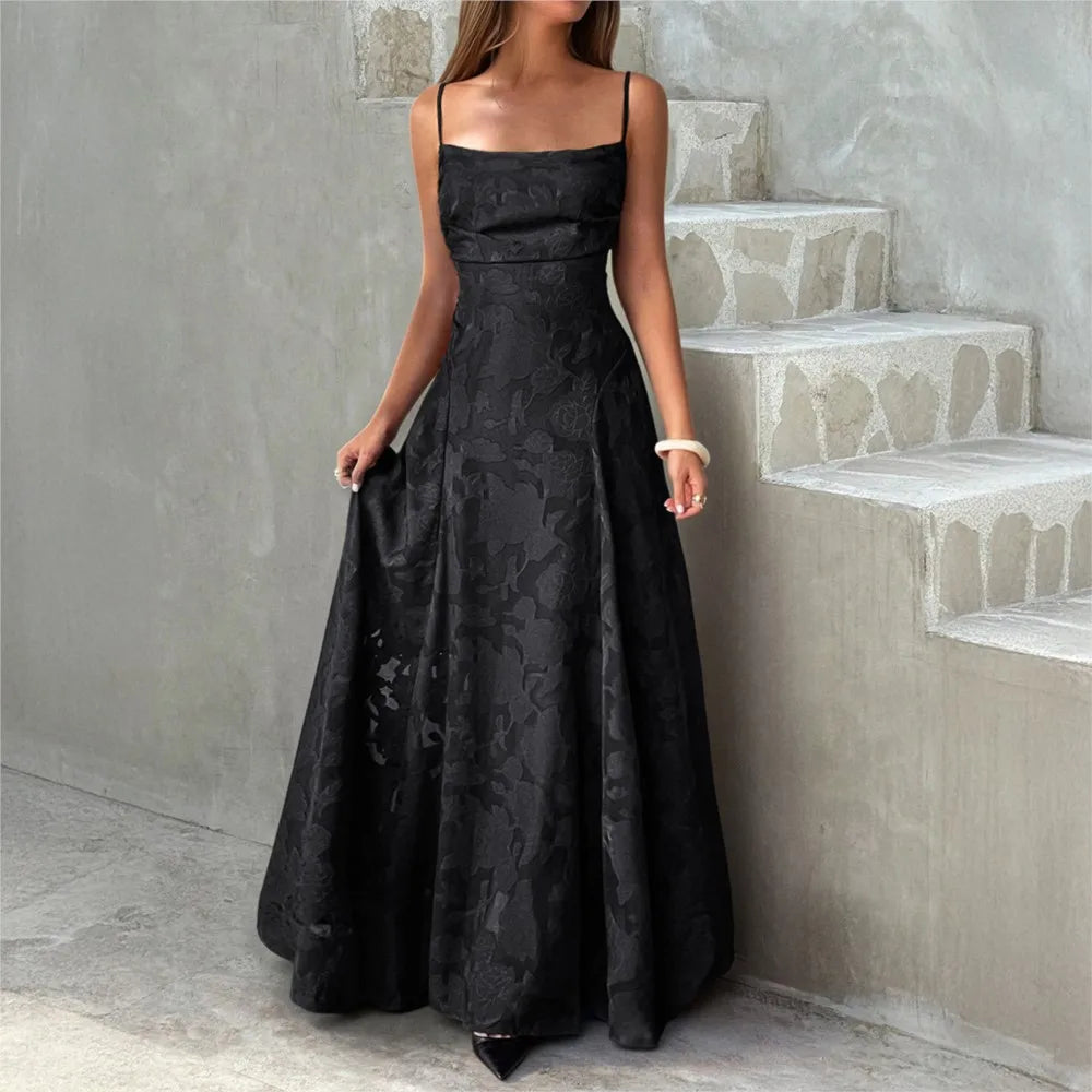 Strapless Tube Top Fit & Flare Midi Dress — Sexy Sleeveless Wedding Banquet Party Dress