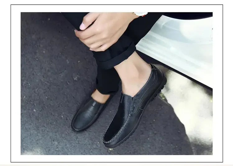 Men's Genuine Leather Slip-On Loafers