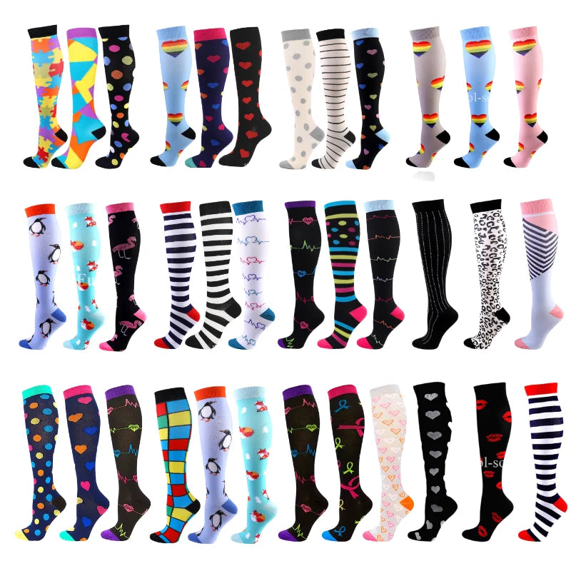 Knee High Compression Socks 20-30mmHg – 3 Pairs for Diabetes, Varicose Veins, Edema, Nurse & Running