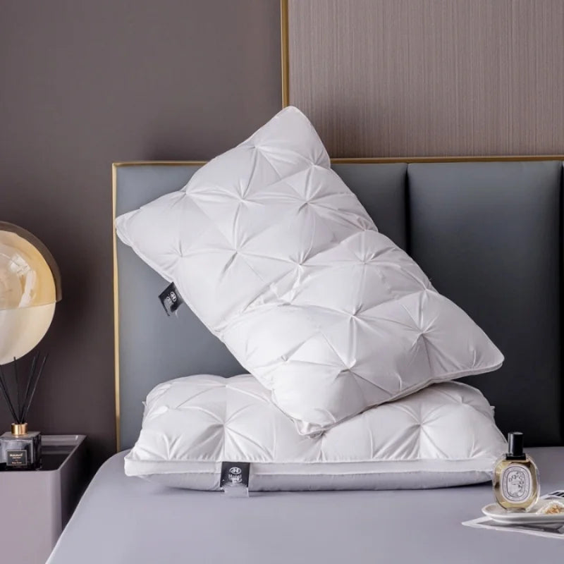 Hotel-Grade Pure Cotton Sleeping Pillow – 3D Bread Shape, Polyester Fill, 48x74cm
