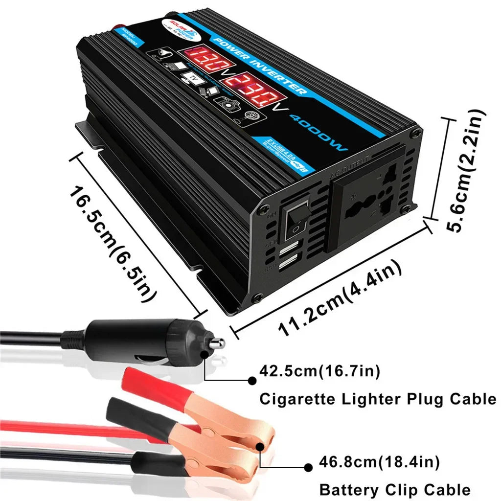 4000W Solar Inverter Kit – 12V to 110V/220V Solar Panel System with Charge Controller