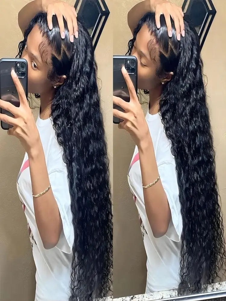 40–46 Inch Deep Wave Lace Front Wig | 200% Remy 13x4 13x6 360 HD Lace Human Hair for Black Women