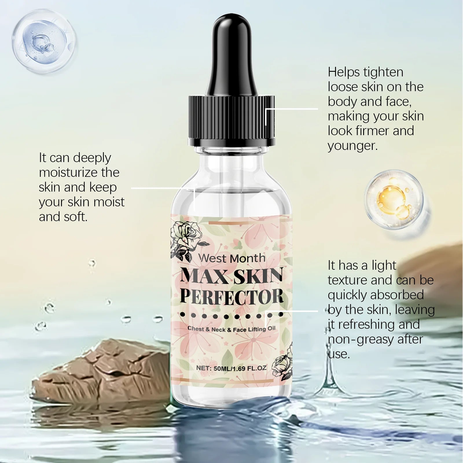 Chest Neck & Face Lifting Oil — Deep Nourishing Moisturizing Radiance Boost Skincare