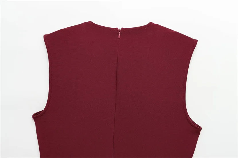 Button-Up Sleeveless Sundress — Slim A-Line Midi Casual Elegant Dress