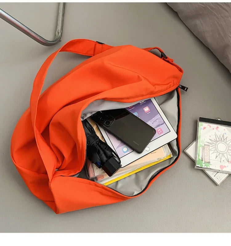 Extra Large Nylon Crossbody Bag – Big Capacity Unisex Shoulder Hobo Travel Bag