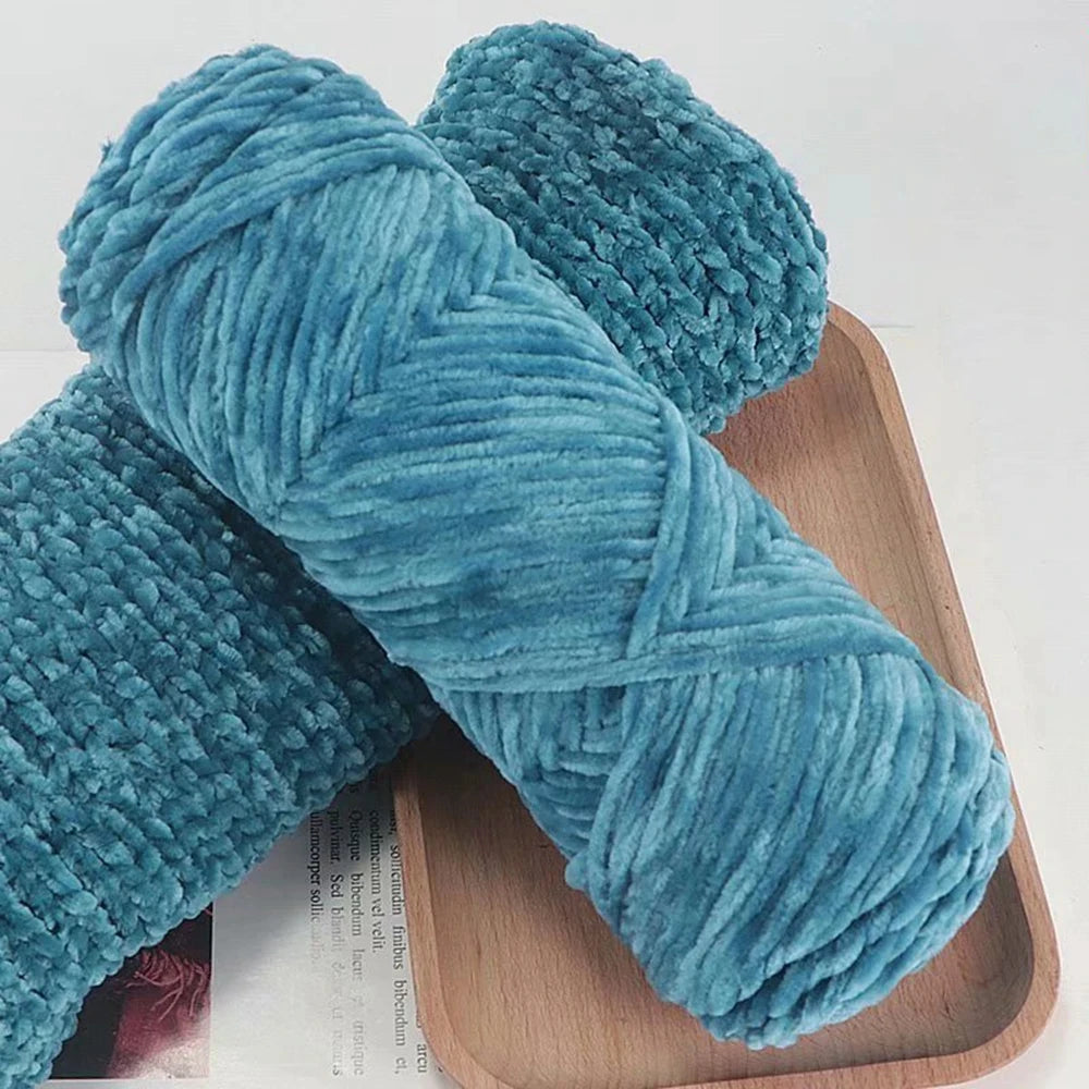 Chenille Soft Velvet Yarn – 95g Blended Knitting Wool for Crochet Scarves, Baby Blankets & Hats