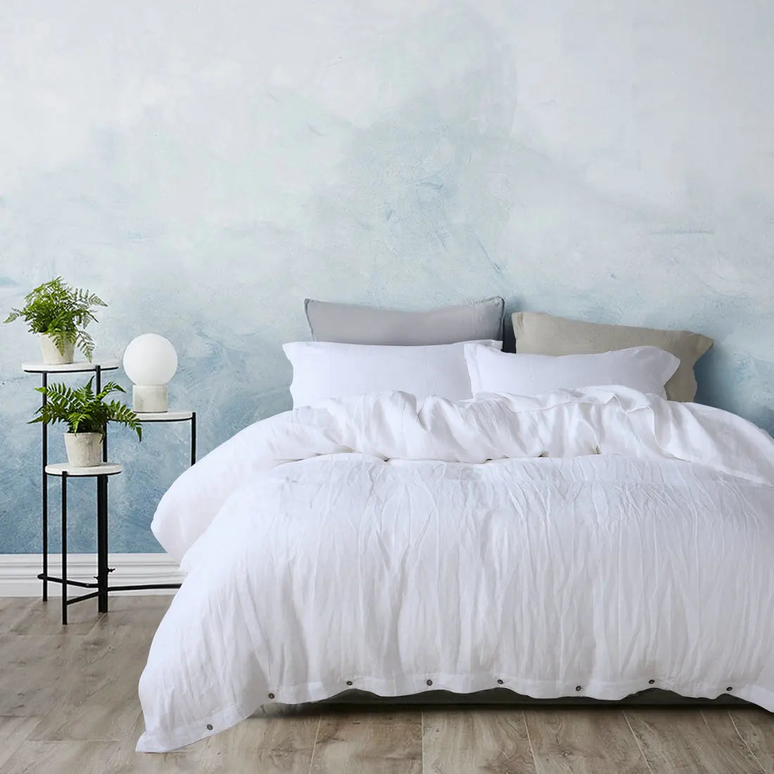 100% French Linen Duvet Cover – Natural Soft Quilt Cover, Queen & King, Breathable Bedding