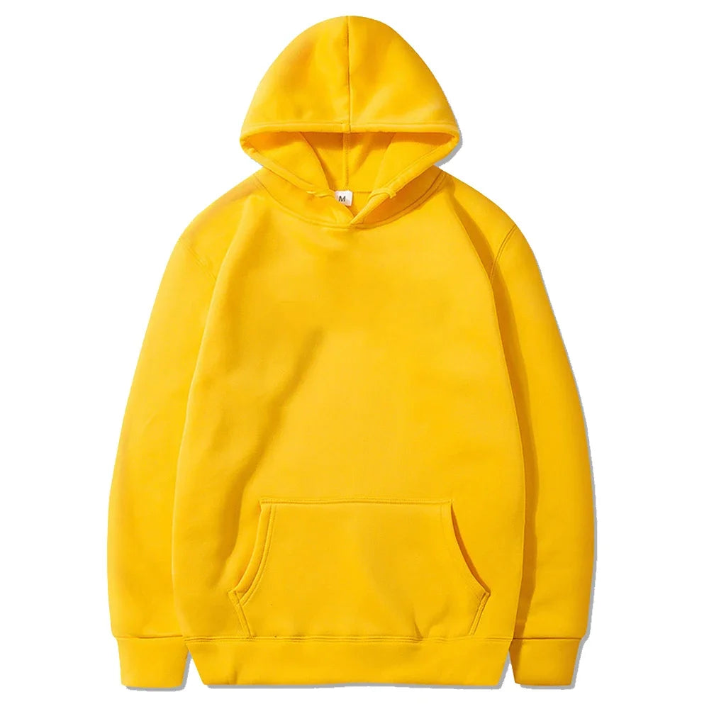 Men's Fleece Oversized Pullover Hoodie — Warm Casual Multi-Color Sweatshirt