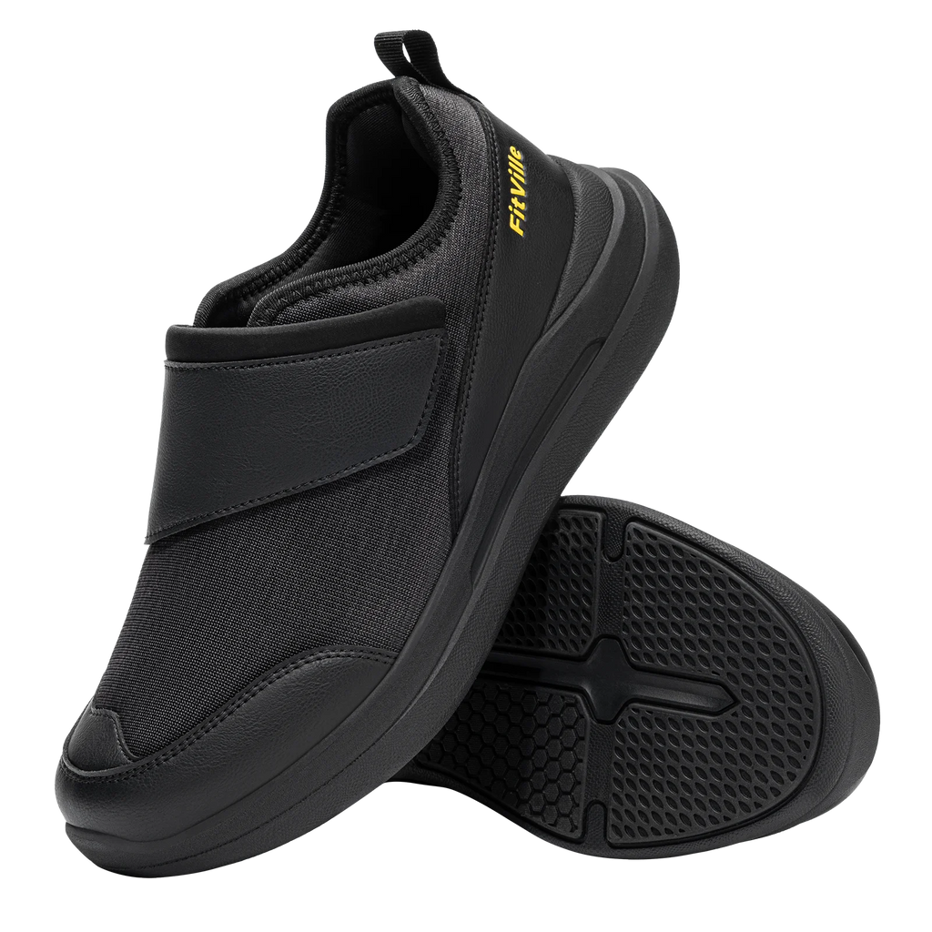 Men's Wide Diabetic Walking Shoes – Anti-Slip Easy-On Orthopedic Shoes for Elderly Foot Pain Relief & Swollen Feet