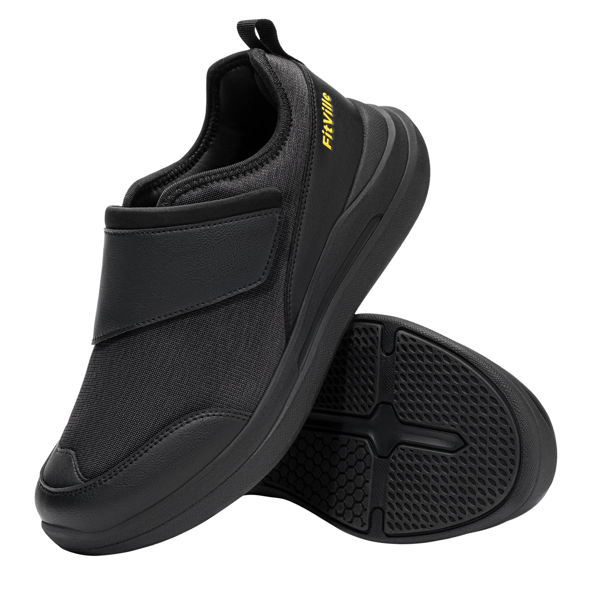 Men's Wide Diabetic Walking Shoes – Anti-Slip Easy-On Orthopedic Shoes for Elderly Foot Pain Relief & Swollen Feet