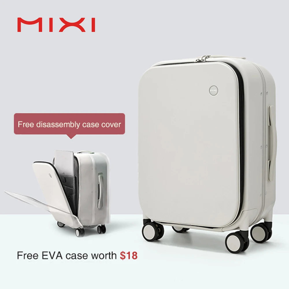 Mixi Patent Design PC Aluminum Frame Suitcase – Award-Winning Carry-On Rolling Luggage 18/20/24 Inch
