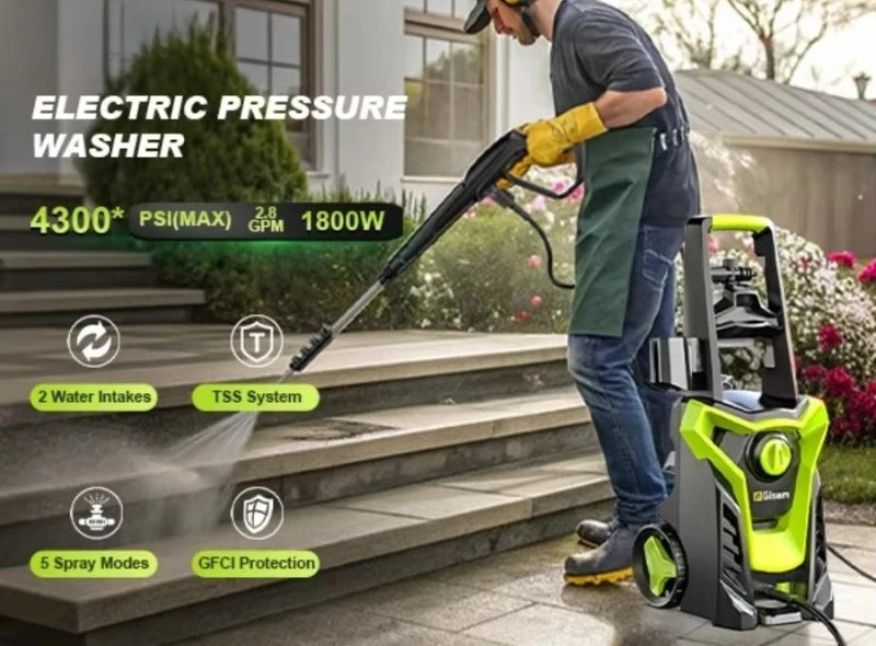 Electric Pressure Washer – Four Nozzles & Foam Cannon