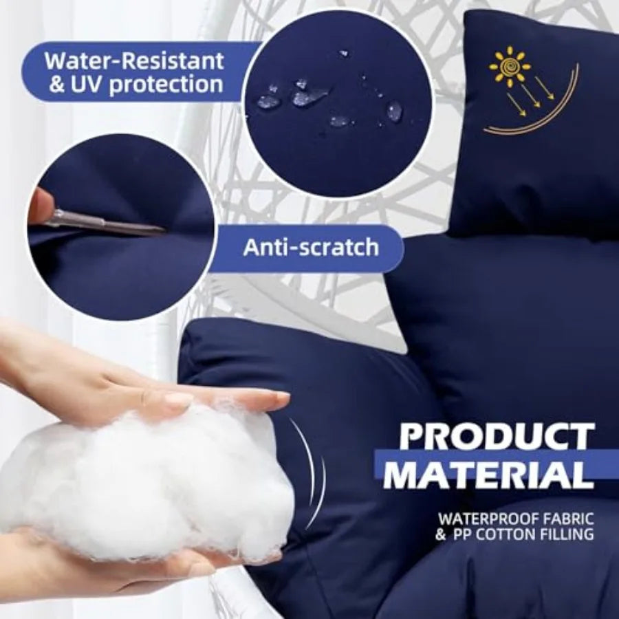 Egg Chair Cushion — Thick Hanging Chair Seat Pad for Indoor & Outdoor Use