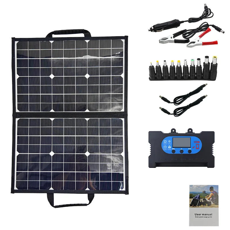 1000W Foldable Solar Panel Kit – Portable 18V Power Station Generator for Car, Boat & Camping