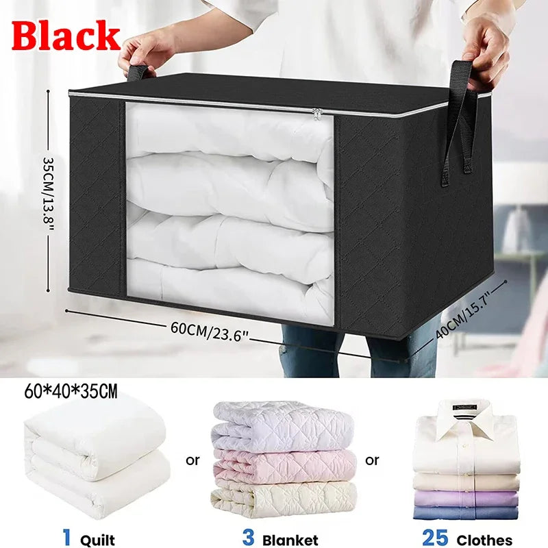 Foldable Clothes & Quilt Storage Bag – Large Capacity Dustproof Bedroom Closet Organizer