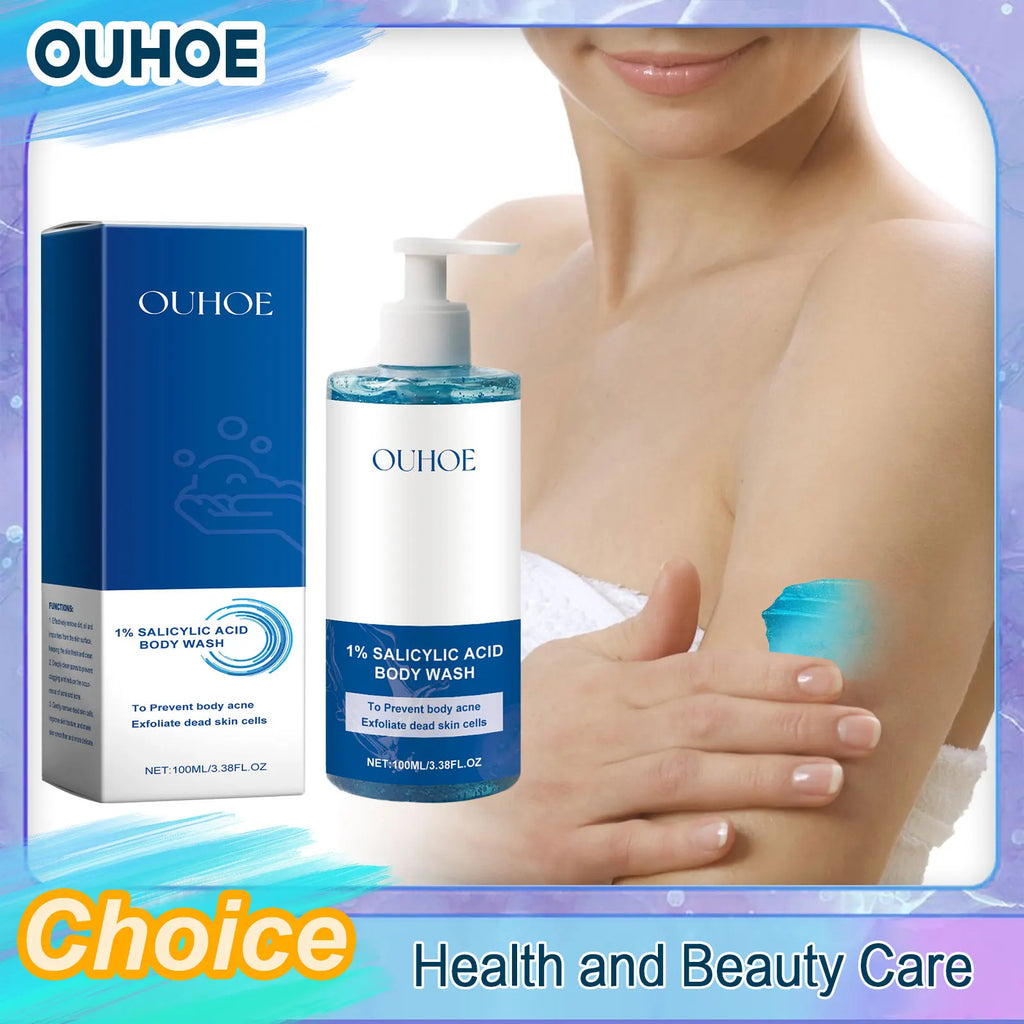 Salicylic Acid Body Wash – Acne, Pore & Brightening Shower Gel, Moisturizing, 100ml–400ml