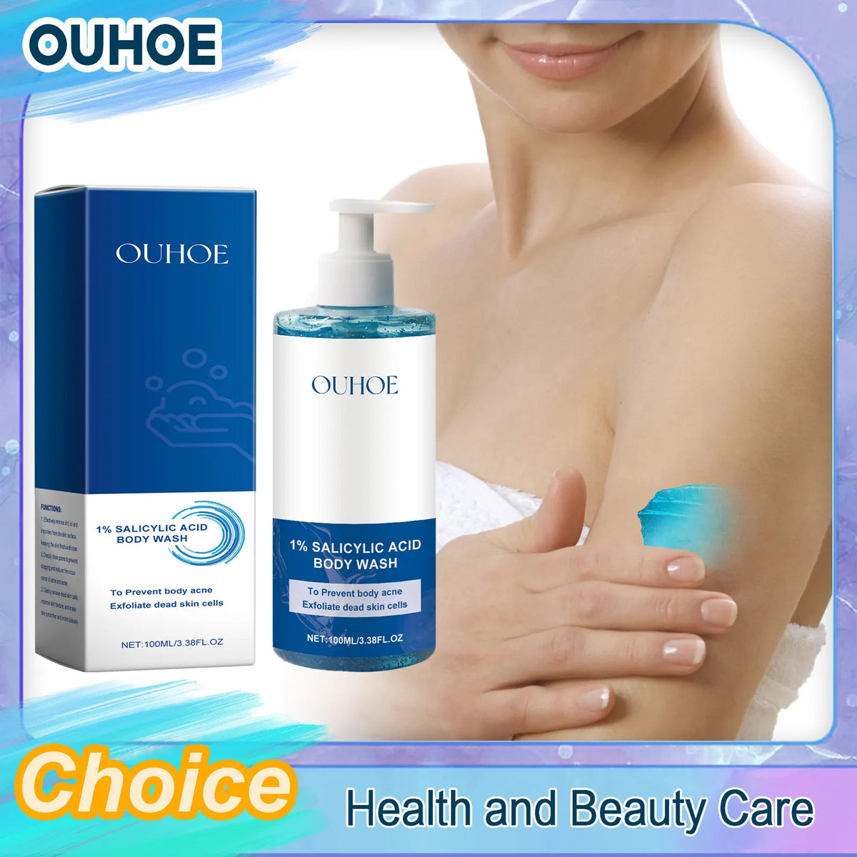 Salicylic Acid Body Wash – Acne, Pore & Brightening Shower Gel, Moisturizing, 100ml–400ml