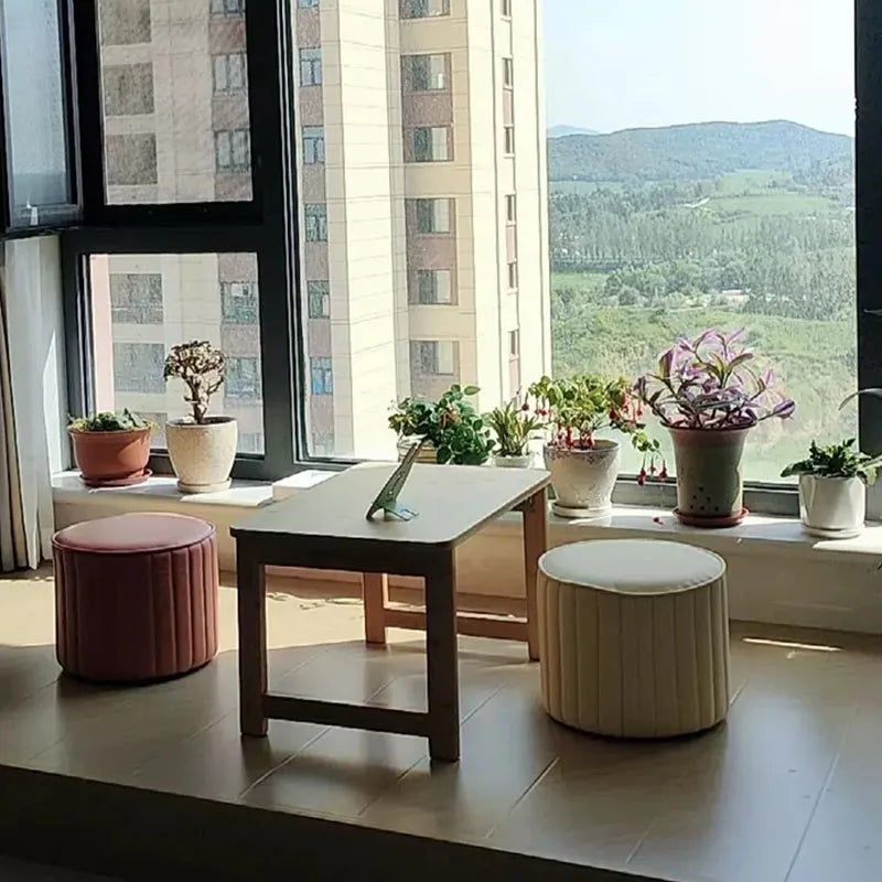 Foldable Japanese Bay Window & Balcony Wooden Desk