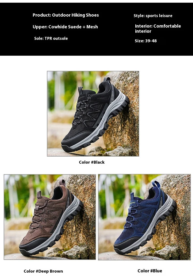 Men's Lightweight Breathable Outdoor Hiking Shoes — Sizes 39-48