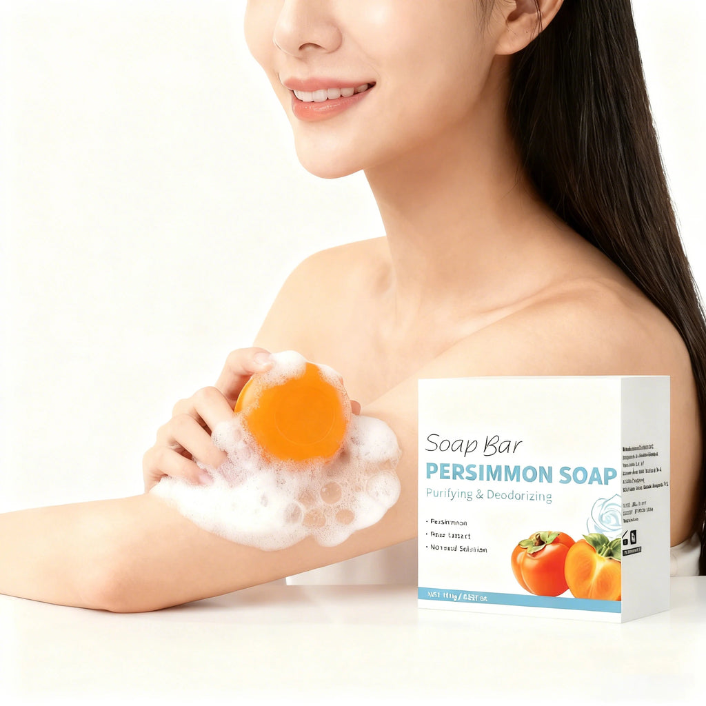Persimmon Soap Bar – Japanese Persimmon & Green Tea Extract Deodorizing Bar for Men & Women