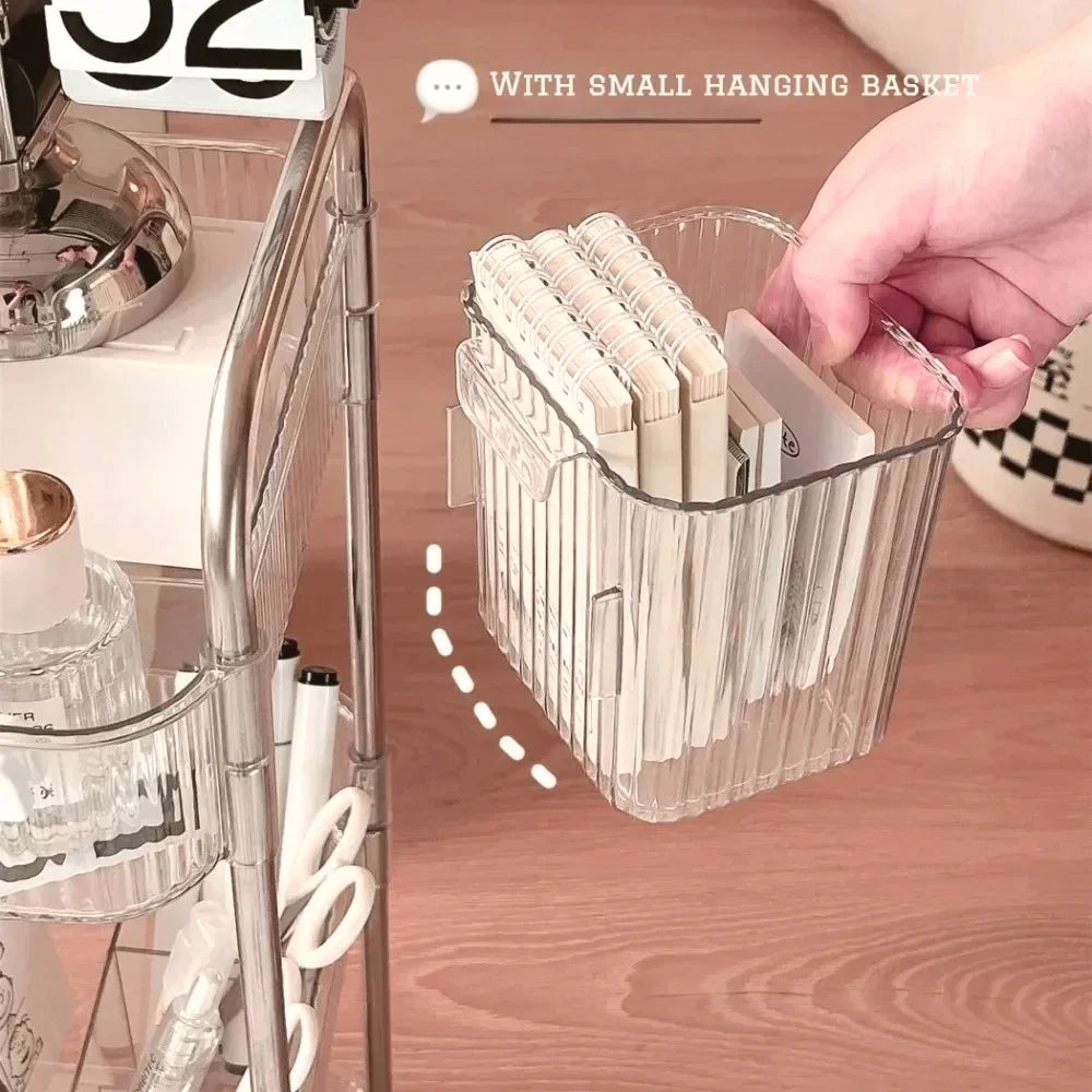Acrylic Rolling Storage Cart — 2/3/4 Tier Organizer Trolley for Kitchen, Bathroom & Office