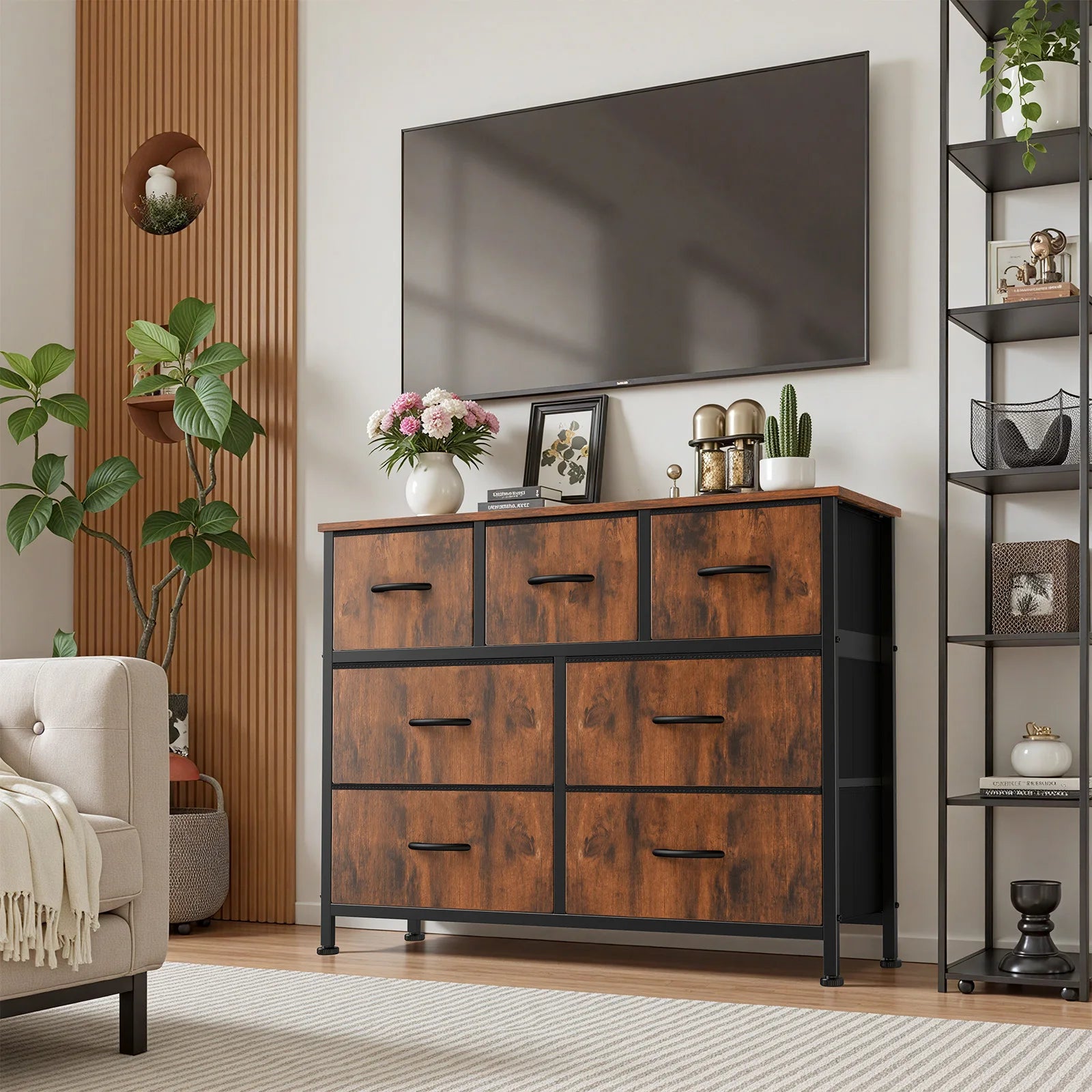 JHK 7-Drawer Dresser & Storage Chest – Fabric Drawers, Clothes Organizer for Bedroom & Living Room