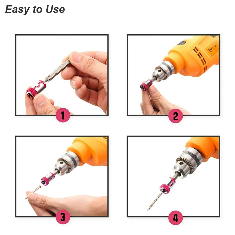 Magnetize Any Bit. Instantly. — 1/4" Magnetic Ring Screwdriver Bit Holder | Strong Magnetizer, Aluminum Alloy, Removable Adapter, 1pc, 3pc & 6pc