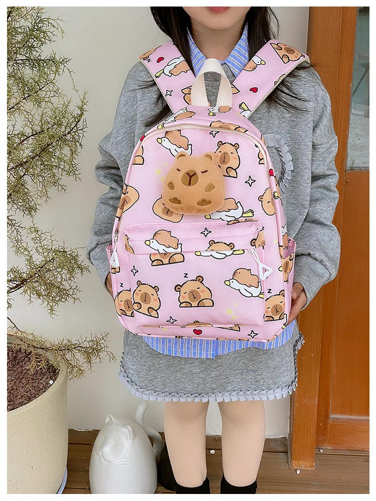 Capybara Backpack – Kids Nylon School Bag