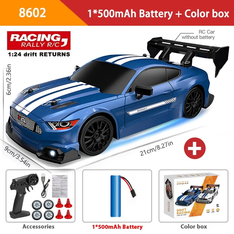1:24 Scale 4WD RC Drift Car – 20KM/H High Speed LED Racing Vehicle