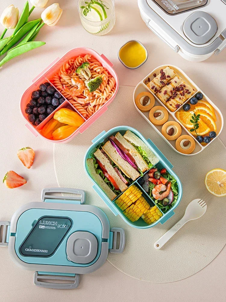 1200ml Wheat Straw Lunch Box – Leakproof Bento with Utensils