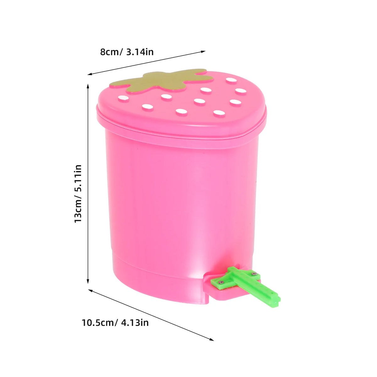 Pink Strawberry Mini Pedal Trash Can
