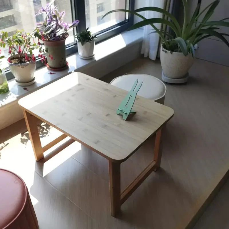 Foldable Japanese Bay Window & Balcony Wooden Desk