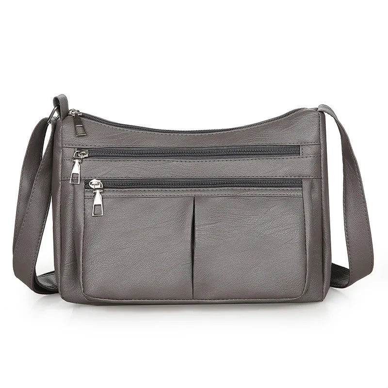 Korean Soft Leather Crossbody Shoulder Bag – Luxury Designer Tote for Women