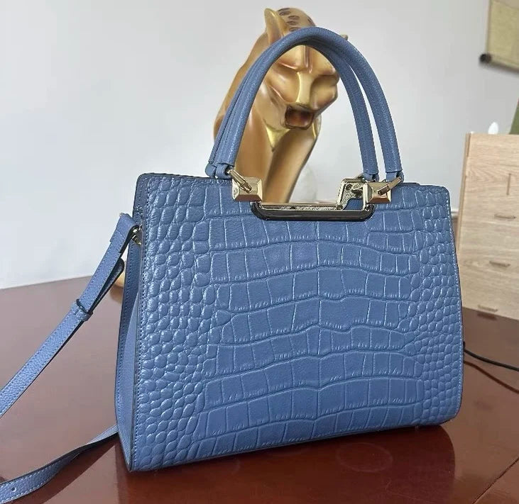 Genuine Cow Leather Tote Shoulder Bag – Handmade Luxury Handbag for Women