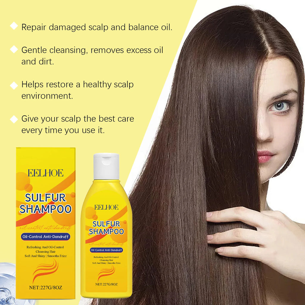 EELHOE Sulfur Shampoo & Shower Gel Set – Dandruff Removal, Oil Control & Deep Cleansing, 100ml + 227g