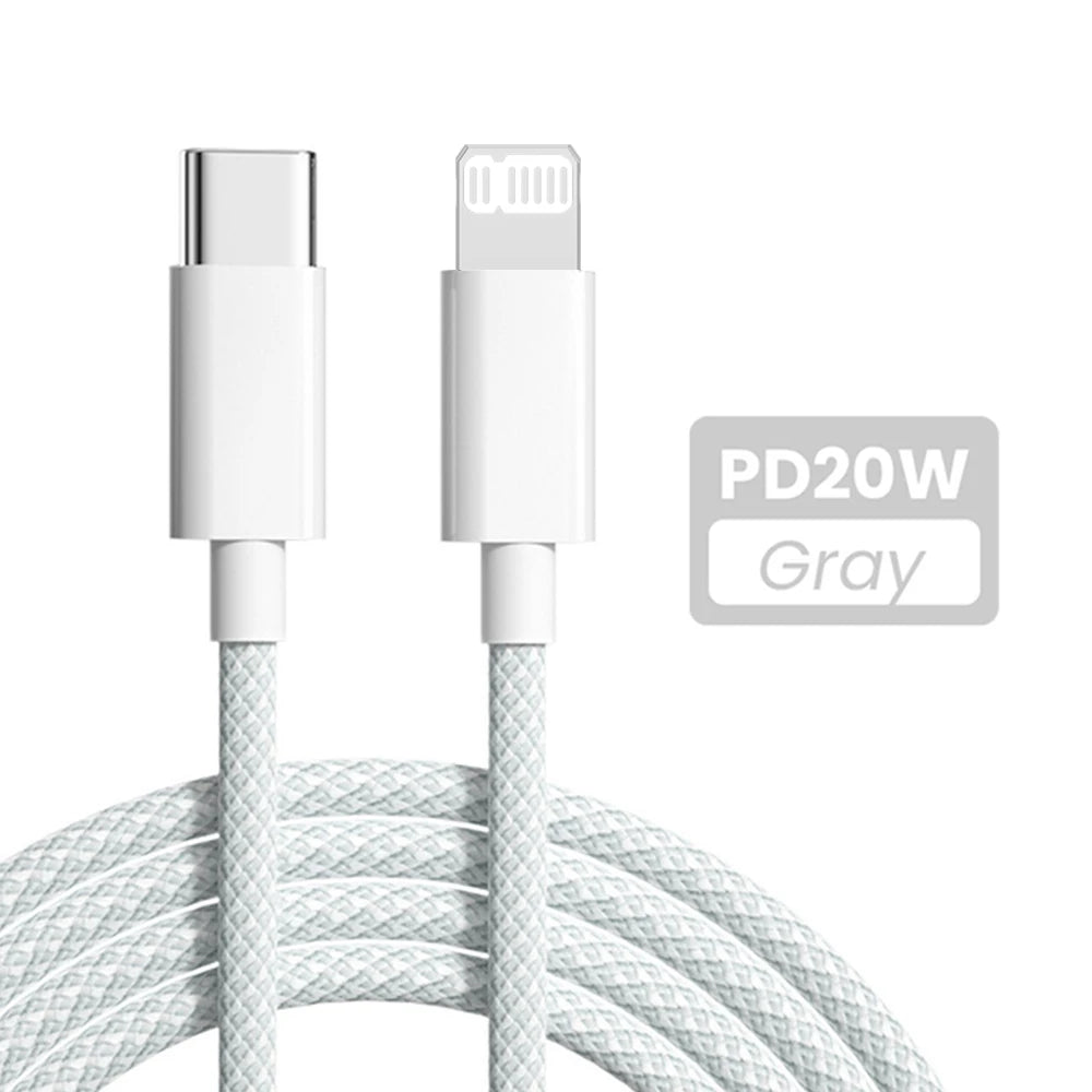 PD 20W USB-C to Lightning Cable — Fast Charging for iPhone & iPad