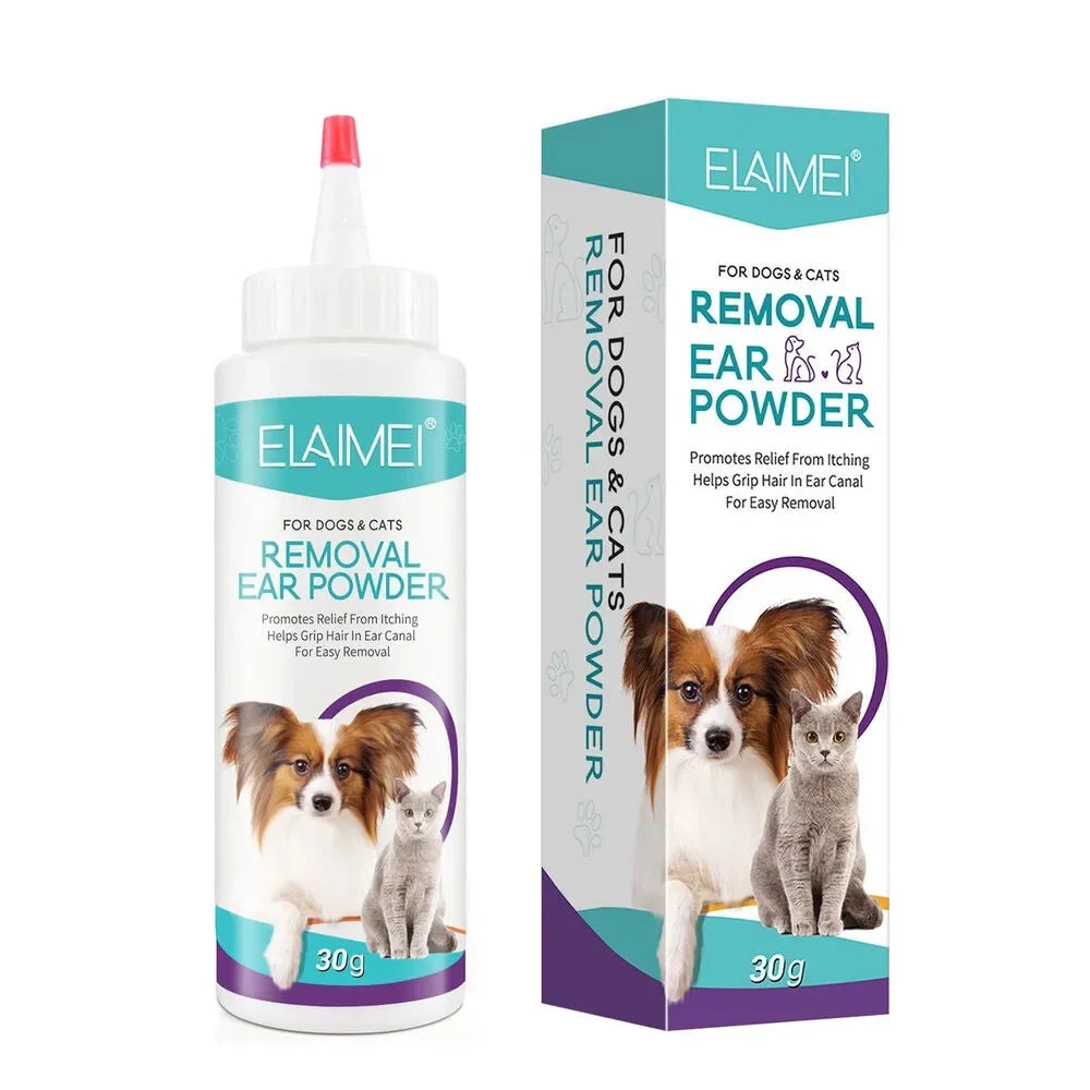 Healthy Ears, Happy Pets — Pet Ear Powder for Dogs & Cats | Ear Hair Removal, Anti-Bacterial, Reduces Mites & Inflammation, 30g