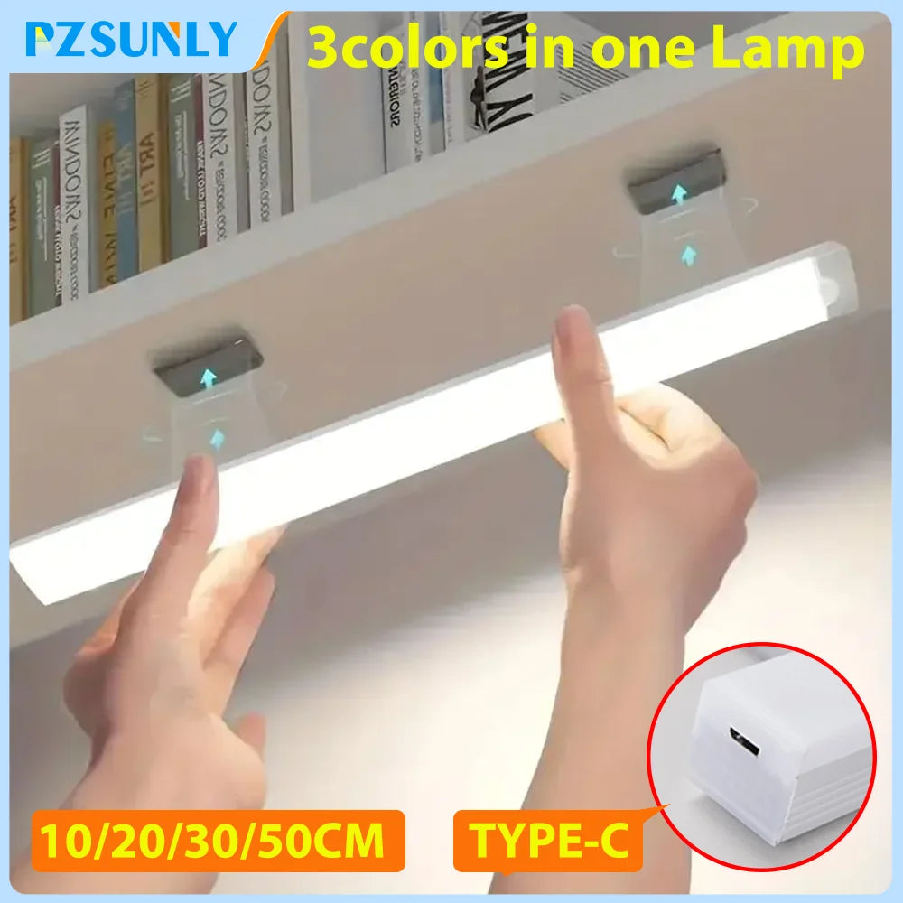 Motion Sensor LED Night Light – USB-C Rechargeable, 3 Color Temps, Wireless Cabinet & Staircase Lamp