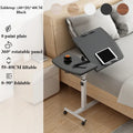 Portable Bedside Laptop Desk with Drawers — 360° Rotating Board, Adjustable Height & Lockable Wheels