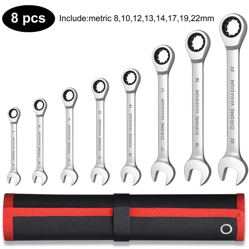 72-Tooth Metric Ratcheting Wrench Set