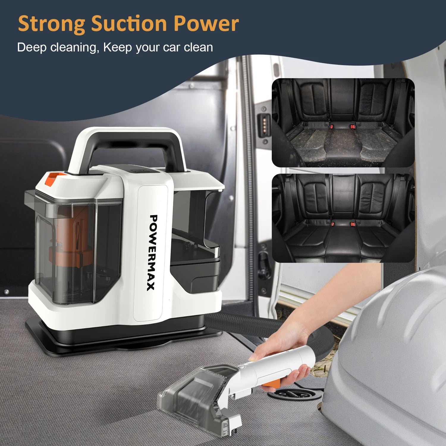 OMESER W05 Handheld Carpet & Upholstery Cleaner — 750W 15Kpa Spot Clean Machine for Carpet, Sofa & Car