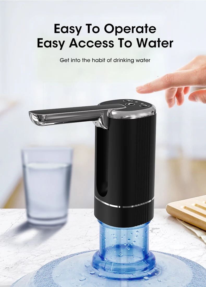 Mini Portable USB Water Dispenser Pump — Foldable Electric Bottle Pump for Home