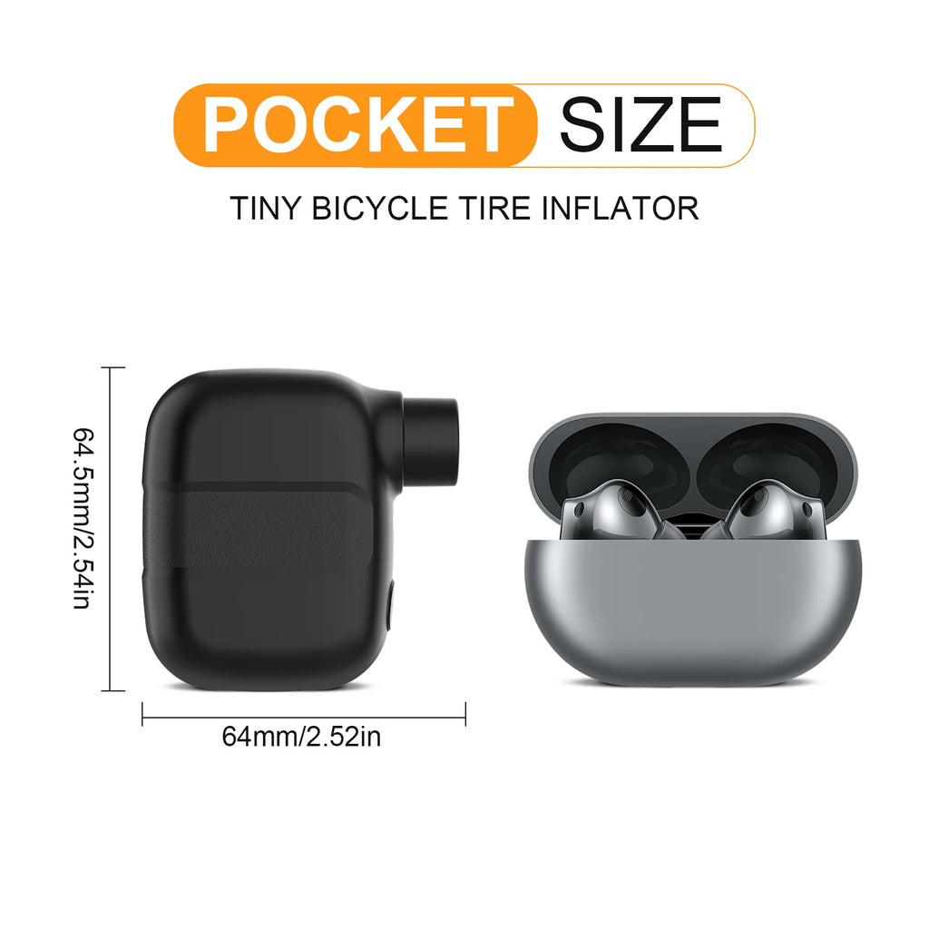 Mini Electric Bike Pump for Presta and Schrader Valves, 100 PSI